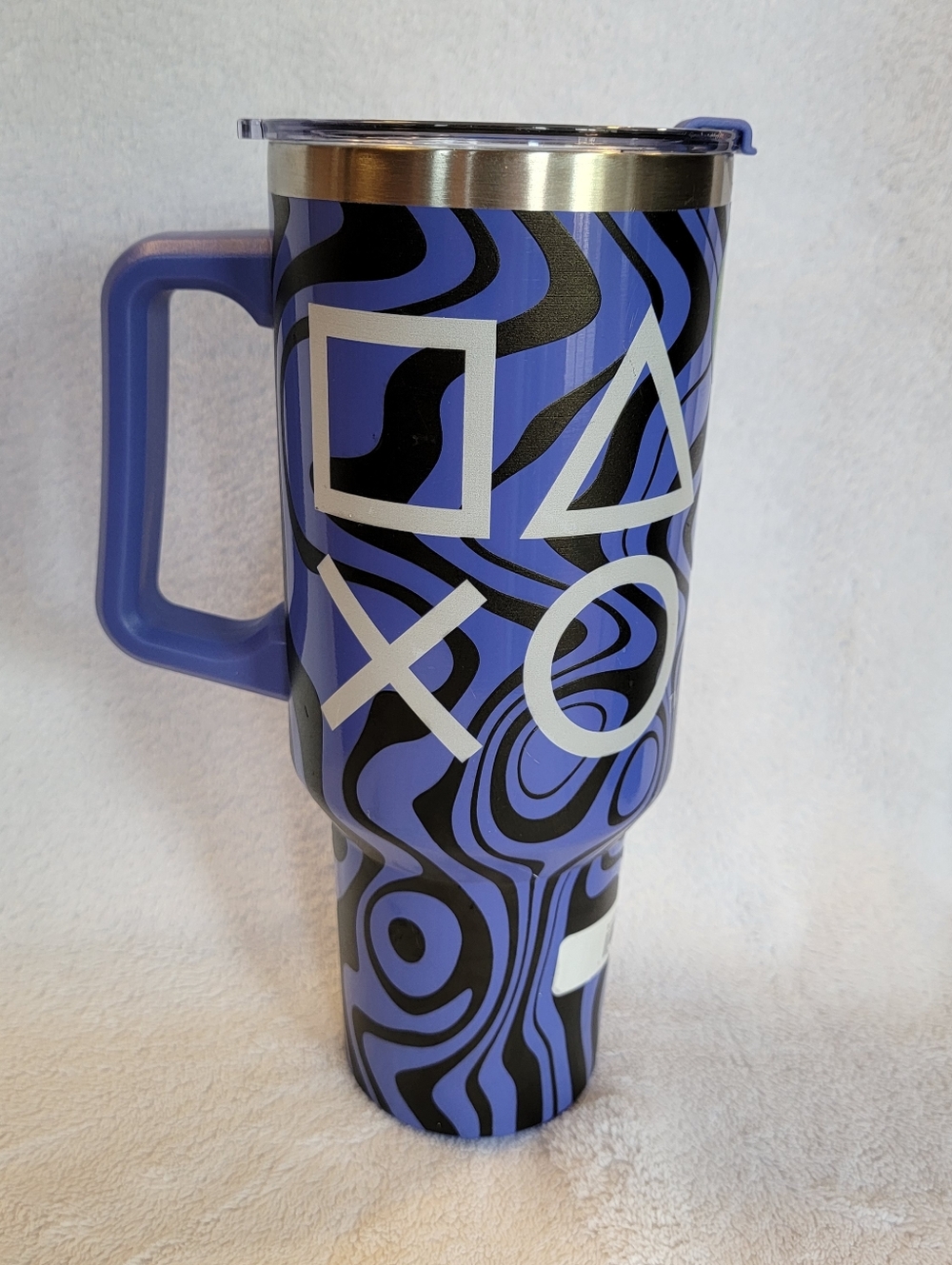 PlayStation Classic Icons 40 oz. Tumbler Travel Mug - Purple New - Missing Straw